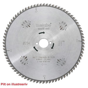 Circular saw-blade 190x2,6/1,8x20, z54, FZ/TZ, -5°. Multi Cu, Metabo