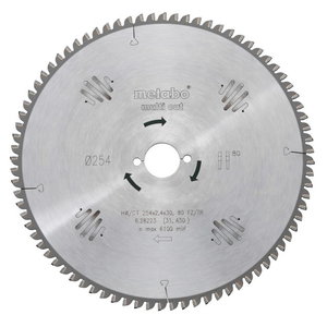 Circular saw-blade 250x2,8/1,8x30, z80, 10°, WZ, Multi Cut, Metabo