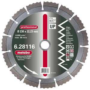 Diamond cutting disc 180x22,23 mm, professional, UP, Metabo
