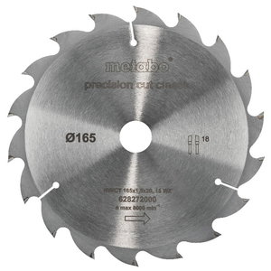 Saw blade Classic KS 18 LTX 165x1,8/1,2x20mm, z18, WZ, 20°, Metabo