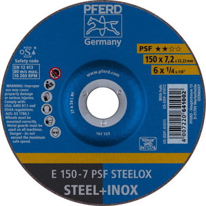 Grinding wheel PSF Steelox 150x7,2/22,23mm, Pferd