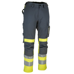 Pants for welders 6447 hi-vis CL1, yellow/grey 56