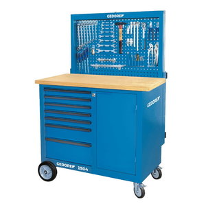 Workbench BR 1504 with rear panel and hook assort., Gedore