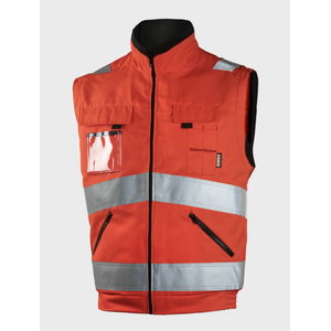 High visibility vest 6740LU hi-vis CL2, red, DIMEX