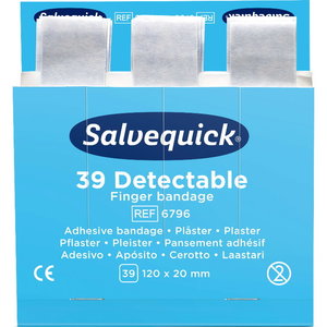 Blue Detectable Finger Bandage, 39 pcs/refill, Cederroth