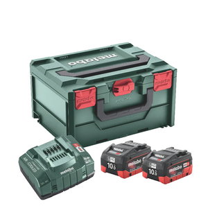 18V akumuliatorių rinkinys 2x10Ah LiHD, kroviklis MetaBOX215, Metabo
