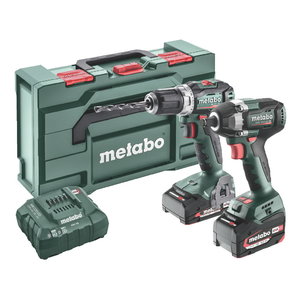 18V Combo rinkinys BS 18 L BL + SSW 18 LT 300 BL, 1x2,0Ah+1x5,2Ah, Metabo