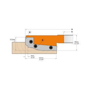 Frezavimo peiliai HM 60x11,9x1,5 mm (B) 