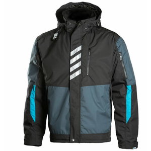 Winter jacket with hood 697 black/grey/ tourqise S, Dimex