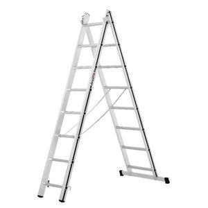 Combination ladder, 2x8 steps, 2,28/3,69m 70045, Alu-Pro