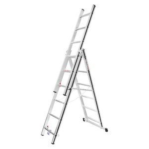Combination ladder 3x6 steps, 1,75/3,71m 70047, Alu-Pro