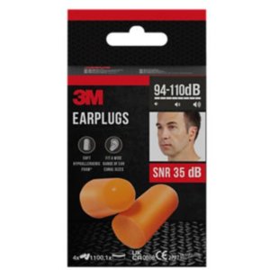Earplugs 1100, Soft foam, Orange, 4 Pair + 1 Storage Box/Pack, retail pack SNR 35dB