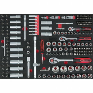 Hylsyavainsarja, 1/4´´+3/8´´+1/2´´, 195-os, KS Tools