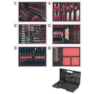 Set of universal system inserts for 6 drawers with 598 premi, KS Tools
