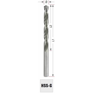 Сверло по металлу DIN338 HSS-G 10,0x133mm 10tk, EXACT