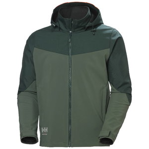 Striukė Oxford Softshell su gobtuvu, zalia/tamsiai zalia, HELLYHANSE