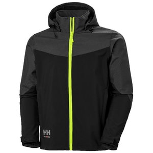 Striukė Oxford Softshell su gobtuvu, juodas/pilka 3XL