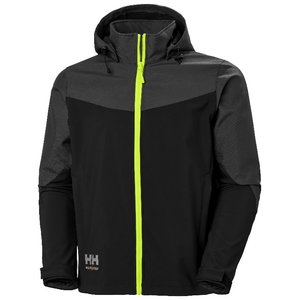 Striukė Oxford Softshell su gobtuvu, juodas/pilka L