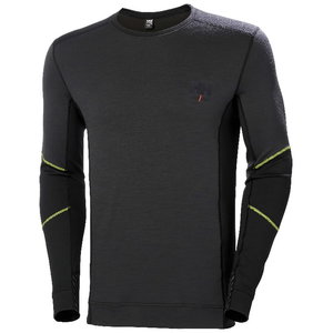 Apatiniai marškinėliai LIFA MERINO CREWNECK, 
juoda/žalia M