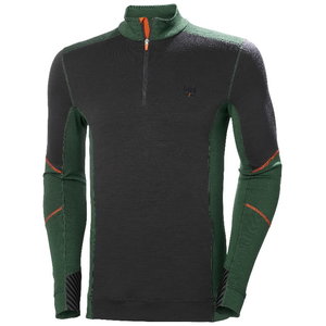 Apatiniai marškinėliai LIFA Merino Halfzip, juoda/žalia M