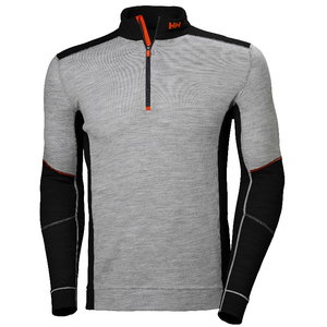 Apatiniai mar&scaron;kinėliai LIFA Merino Halfzip, pilka/juoda, HELLYHANSE