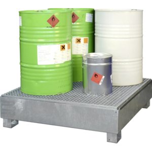 Sump pallet with grating SW4, 4x200L galvanized