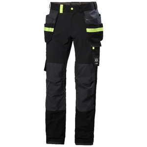 Kelnės su kabančiomis kišenėmis Oxford 4X Cons, tamprios, juoda/tamsiai pilka C44