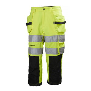 Tööpüksid 3/4 Alna, kõrgnähtav CL2, kollane/tumehall, Helly Hansen WorkWear