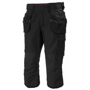Työhousut 3/4 Oxford, stretch, riipputaskut, musta, Helly Hansen WorkWear