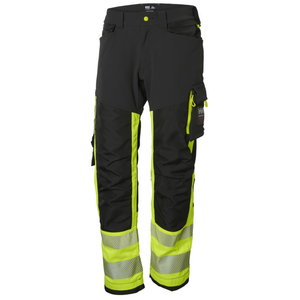 Tööpüksid ripptaskutega Icu kõrgnähtav CL1, kollane/must C52, Helly Hansen WorkWear