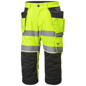 Product image of: Trousers 3/4 Uc-Me Construction, hi-viz CL1, yellow/black C4 C50, Helly Hansen Workwear