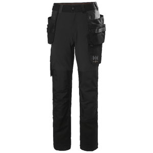 Work pants w hanging pockets Luna 4X stretch women, black, HELLYHANSE