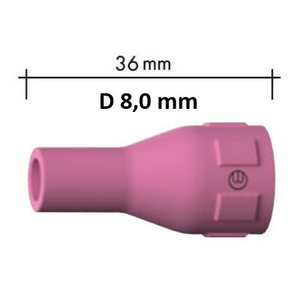Ceramic gas nozzle, Abitig 150/260W d=8mm, VE=10, Binzel