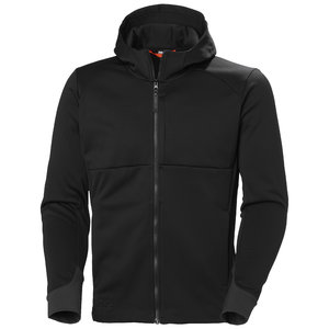 Sweatshirt Tech with long zipper w hood, black 2XL