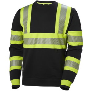 Sweater ICU Hi-Vis, CL1, crewneck, yellow/black, Helly Hansen WorkWear