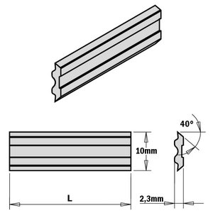 Ēveles naži 520x10x2,3 Tersa HPS 2 gb. 