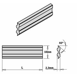 Obliavimo peiliai Tersa 530x10x2,3 2 vnt. 