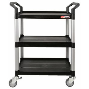 Trijų lentynų plastikinis vežimėlis, KS Tools