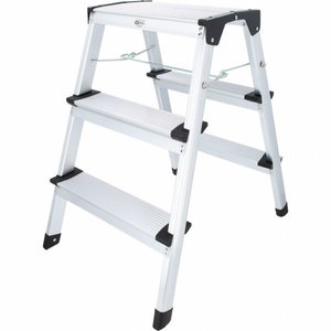 Step ladder, aluminium, 3 steps, 600mm 