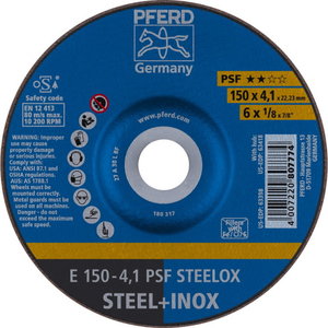 Шлифовальный диск PSF STEELOX 150x4,1mm, PFERD