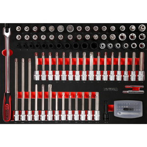 Antgaliai atsuktuvui, komplektas 1/2'' 111 vnt., KS Tools
