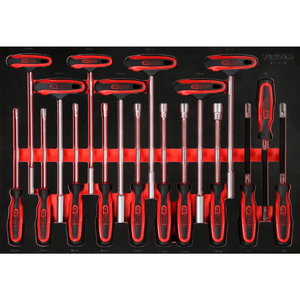 T-handle angle spanner set in foam insert, 18 pcs, KS Tools