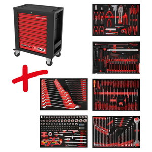 Performanceplus-työkaluvaunusarja P15, sis. 284 työkalua, KS Tools