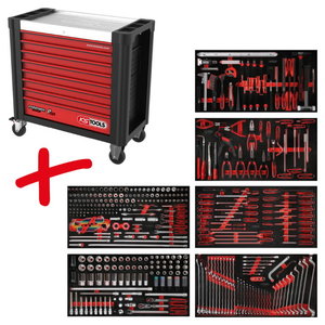 Performanceplus-työkaluvaunusarja P25, sis. 416 työkalua, KS Tools