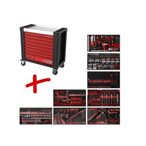 Performanceplus tööriistakärude komplekt P25 660 tööriistaga 8 sahtlile