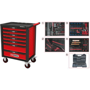 RACINGline BLACK/RED tool cabinet with seven drawers and 515, KS Tools