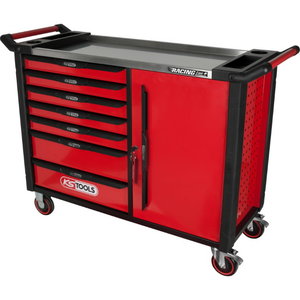 RACINGline+ BLACK/RED tool cabinet with 7 drawers and 1 door, Kstools