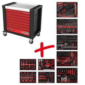 PERFORMANCE PLUS workshop trolley with tools – KS Tools: P25, with 564 tools