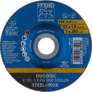 Griešanas un slīpēšanas disks 125x1,9mm PSF DUO STEELOX, Pferd
