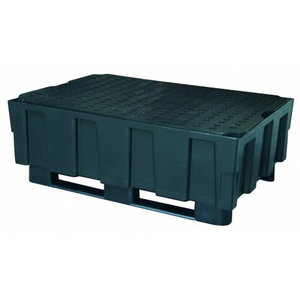 Sump pallet with PE grating 250/2, 2 runners, Cemo